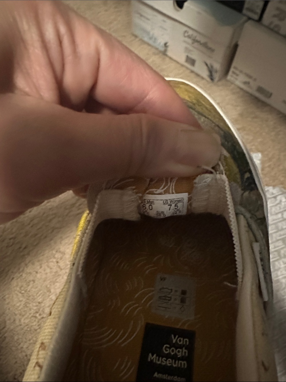 Vans Kids Yellow Skull Slip-On Sneakers - Picture 2 of 3